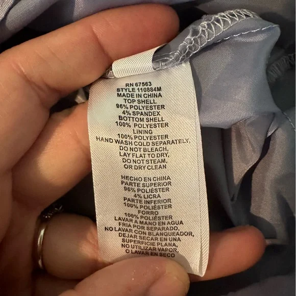 SLNY Floral Knee Length A Line Dress Sz 18 Navy Romantic Goth Whimsigoth Fairy - Picture 14 of 15